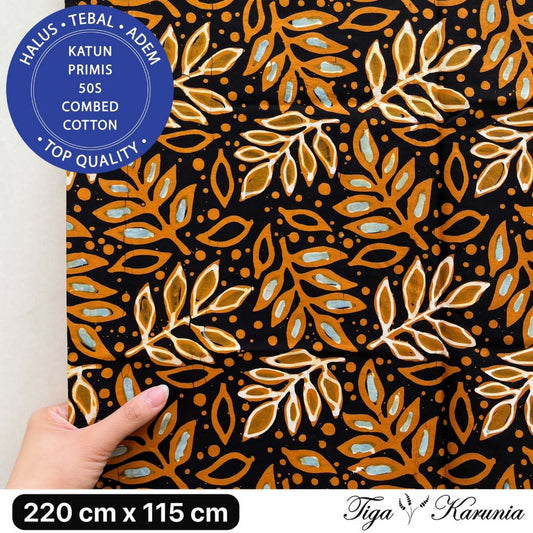 Kain Batik Cap Tulis Kombinasi Premium Solo Daun Kesikan KATUN PRIMIS - Batik Eksklusif dengan Motif Daun Kesikan