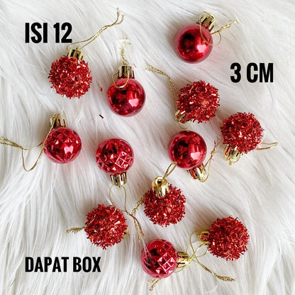 Hiasan Aksesoris Bola Natal Ornamen Gantungan untuk Pohon Natal - Dekorasi Xmas Unik dan Elegan, Cocok untuk Menambah Keindahan Natal Anda