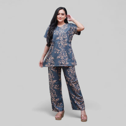 Setelan CP Baju Tidur Santai Kekinian - Lengan Pendek Kancing Depan Bahan Rayon Halus dan Nyaman