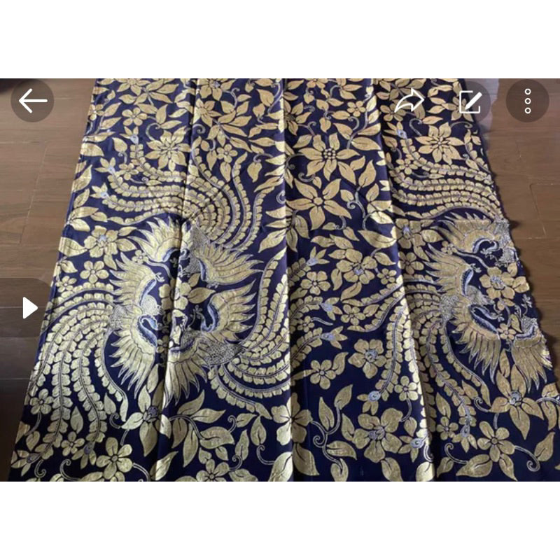 Kain Batik Full Tulis Prada Motif Sawunggaling, Bahan Katun Primis Halus, Asli Batik Pekalongan dengan Kualitas Premium, Cocok untuk Kebaya atau Busana Tradisional