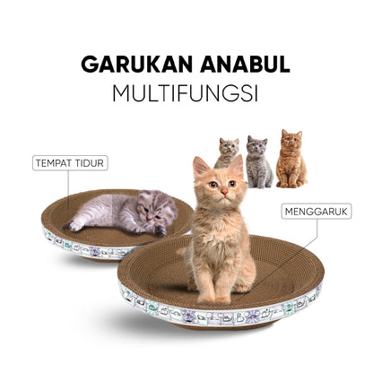 Papan Garuk Kucing Anjing Anabul Multifungsi - Cat Scratcher Cakaran Tempat Tidur untuk Hewan Peliharaan, Solusi Praktis untuk Perawatan dan Hiburan Kucing & Anjing