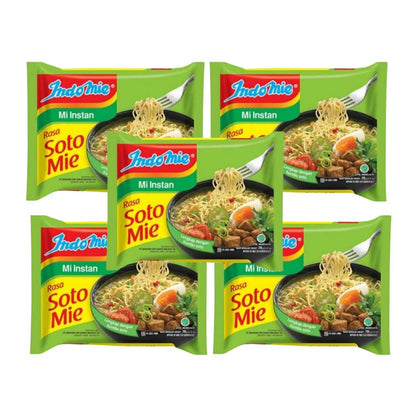 Indomie Mie Instan Soto Mie 5 x 70 gr, Mi Instan Soto dengan Kuah Gurih dan Segar, Nikmat untuk Hidangan Sehari-hari