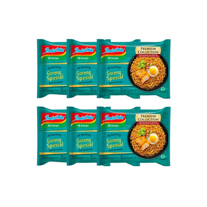 Indomie Keriting Mie Instant Goreng Special 6 x 90 gr, Mi Instan dengan Tekstur Keriting dan Rasa Gurih yang Lezat untuk Hidangan Praktis dan Nikmat