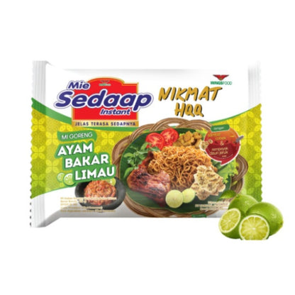 Mie Sedaap Mi Instan Ayam Bakar Limau 5 x 89 gr, Mi Instan dengan Rasa Ayam Bakar yang Lezat, Dipadu dengan Kesegaran Limau yang Nikmat