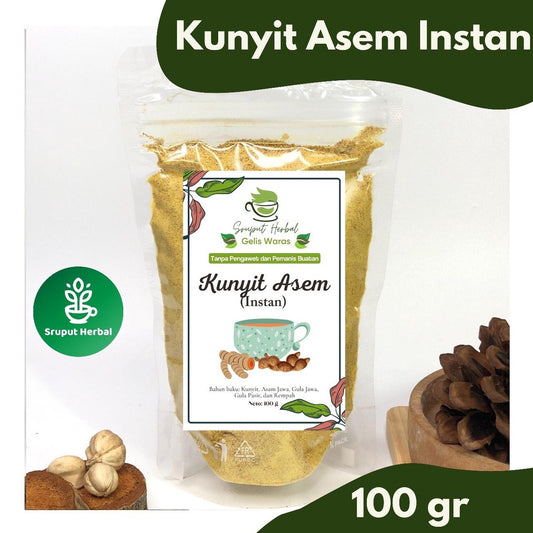 Kunyit Asem Instan Bubuk - Jamu Kunir Asam Kualitas Premium, Praktis dan Alami, Cocok untuk JSR dan Gaya Hidup Sehat