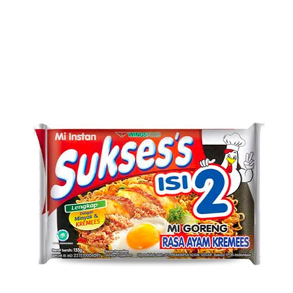 Mie Suksess Mie Instan Mi Goreng Ayam Kremes 133 gr x 10, Mi Instan dengan Rasa Ayam Kremes Gurih dan Nikmat, Praktis dan Lezat untuk Setiap Hidangan Sehari-hari