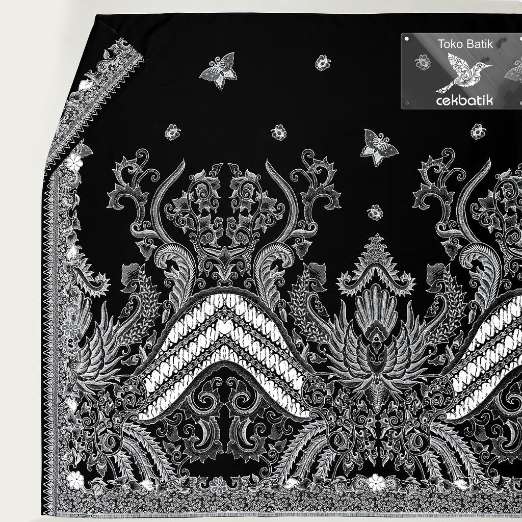 Kain Batik Motif Burung Sogan - Klasik dan Elegan dalam Perpaduan Hitam Putih Khas Nusantara