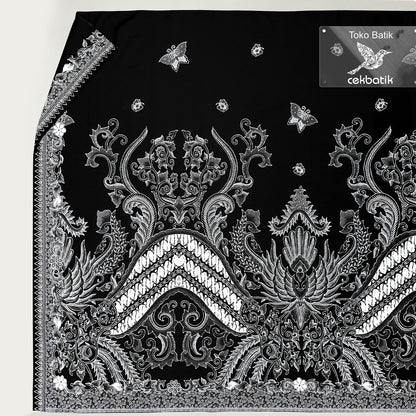 Kain Batik Motif Burung Sogan - Klasik dan Elegan dalam Perpaduan Hitam Putih Khas Nusantara